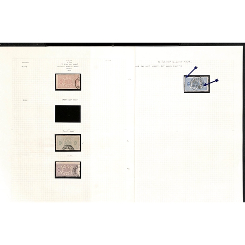 1492 - Officials. 1874-77 Perf 14 Issue, study of the various shades and plate varieties on pages comprisin... 