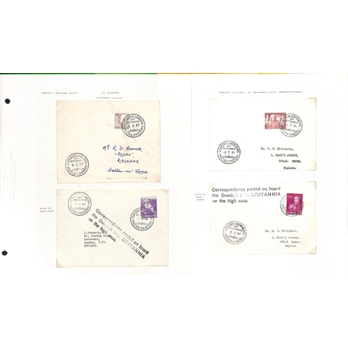 1506 - Maritime Mail. c.1870-1970 Covers and cards (39), stamps and pieces (88) with various datestamps of ... 