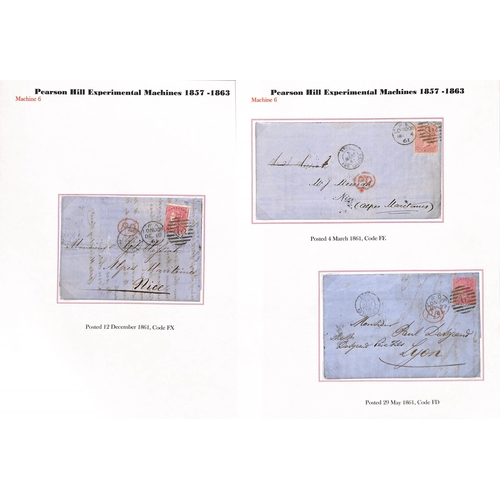 153 - Pearson Hill. 1857-62 Covers (14), pieces and stamps (34) including 1857 (Sep 25) second type machin... 