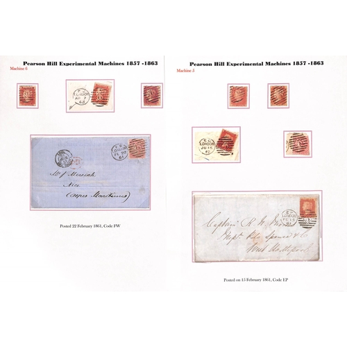 153 - Pearson Hill. 1857-62 Covers (14), pieces and stamps (34) including 1857 (Sep 25) second type machin... 