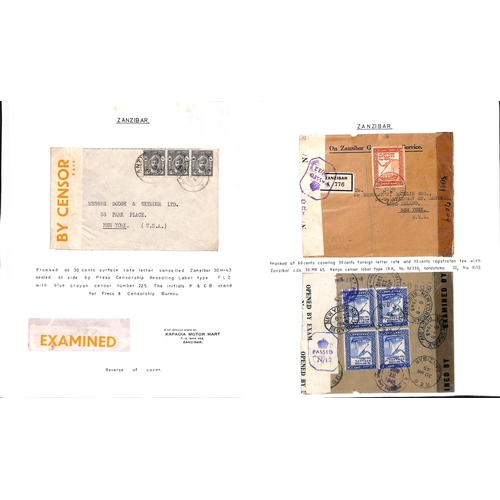 1600 - World War Two. 1940-45 Covers including 1943 stampless cover to Moshi with scarce 