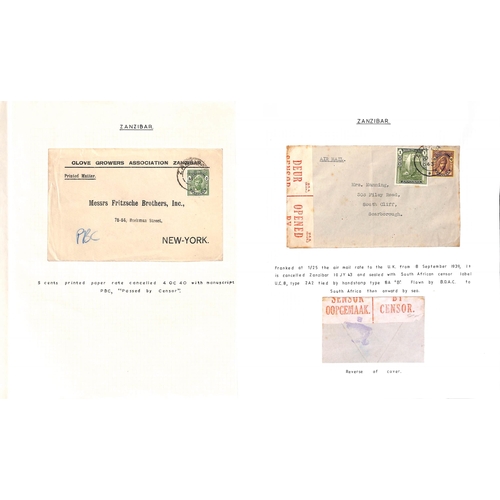 1600 - World War Two. 1940-45 Covers including 1943 stampless cover to Moshi with scarce 