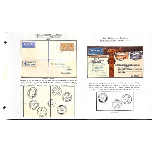 1603 - 1931-38 First flight covers comprising 1931 (June 5) Zanzibar to England via Mwanza, G.B to Zanzibar... 