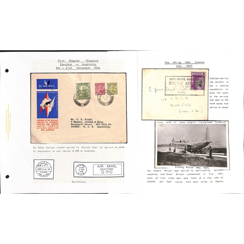 1603 - 1931-38 First flight covers comprising 1931 (June 5) Zanzibar to England via Mwanza, G.B to Zanzibar... 