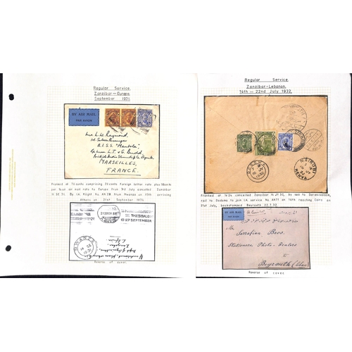 1604 - 1931-39 Flown covers carried by Imperial and/or Wilson Airways, covers from Zanzibar (20) including ... 