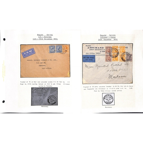 1604 - 1931-39 Flown covers carried by Imperial and/or Wilson Airways, covers from Zanzibar (20) including ... 