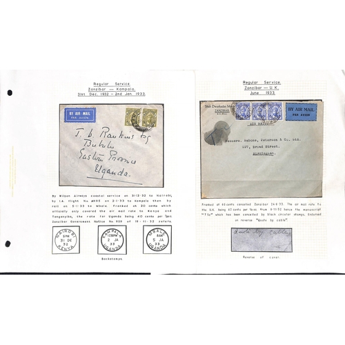 1604 - 1931-39 Flown covers carried by Imperial and/or Wilson Airways, covers from Zanzibar (20) including ... 