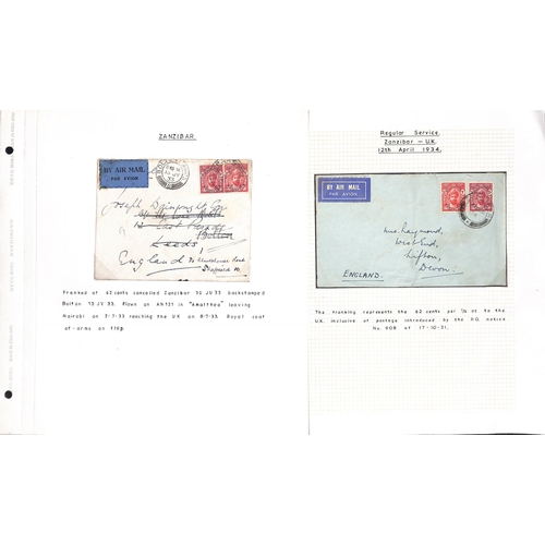 1604 - 1931-39 Flown covers carried by Imperial and/or Wilson Airways, covers from Zanzibar (20) including ... 