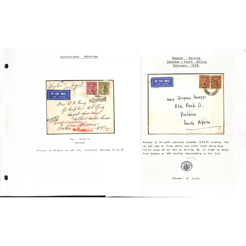 1604 - 1931-39 Flown covers carried by Imperial and/or Wilson Airways, covers from Zanzibar (20) including ... 