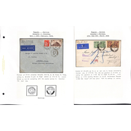 1604 - 1931-39 Flown covers carried by Imperial and/or Wilson Airways, covers from Zanzibar (20) including ... 