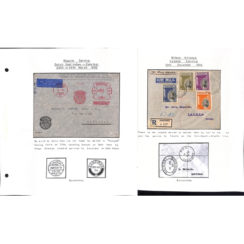 1604 - 1931-39 Flown covers carried by Imperial and/or Wilson Airways, covers from Zanzibar (20) including ... 