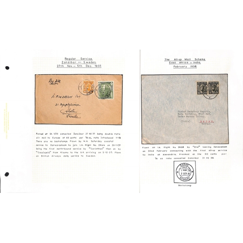 1604 - 1931-39 Flown covers carried by Imperial and/or Wilson Airways, covers from Zanzibar (20) including ... 