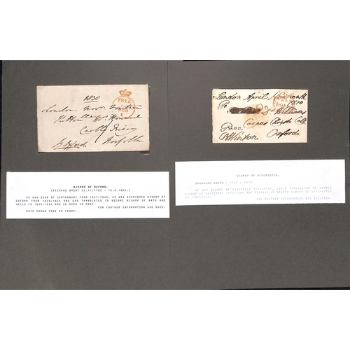 198 - c.1780-1837 Entire letters or entires (7) and fronts (20) sent as free letters, all signed by Bishop... 