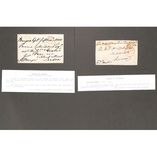 198 - c.1780-1837 Entire letters or entires (7) and fronts (20) sent as free letters, all signed by Bishop... 