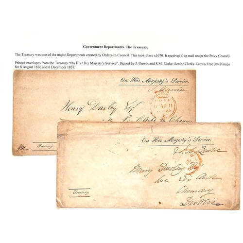 209 - Treasury. 1765-1838 Entire letters (2) and entires (5), the 1765 letter endorsed 