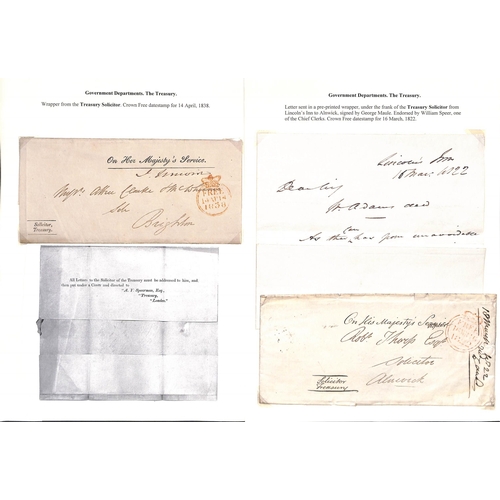 209 - Treasury. 1765-1838 Entire letters (2) and entires (5), the 1765 letter endorsed 