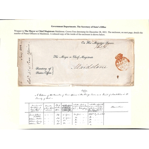 210 - Lord Lieutenant / Secretary of State. 1789-1839 Entire letters, entires (6), envelopes (2) and a fro... 