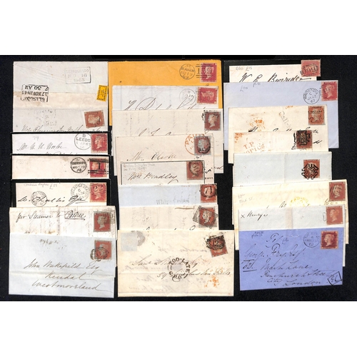 23 - 1841-72 Covers and entire letters bearing 1d reds, comprising imperf 1d (34, virtually all four marg... 