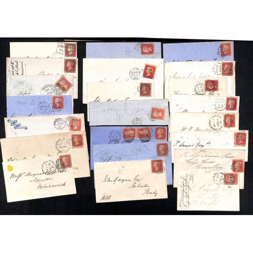 23 - 1841-72 Covers and entire letters bearing 1d reds, comprising imperf 1d (34, virtually all four marg... 