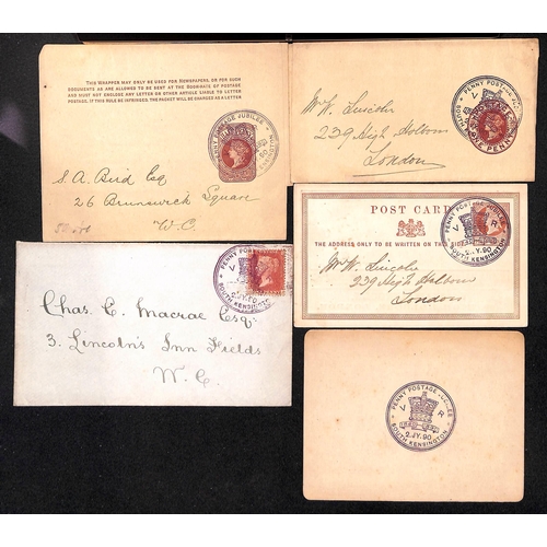 235 - 1890 (July 2) Covers and cards with South Kensington datestamps including the large c.d.s on a cover... 