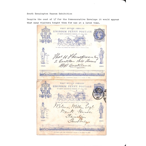 237 - 1890 Penny Post Jubilee envelopes postally used, including registered covers sent internally franked... 