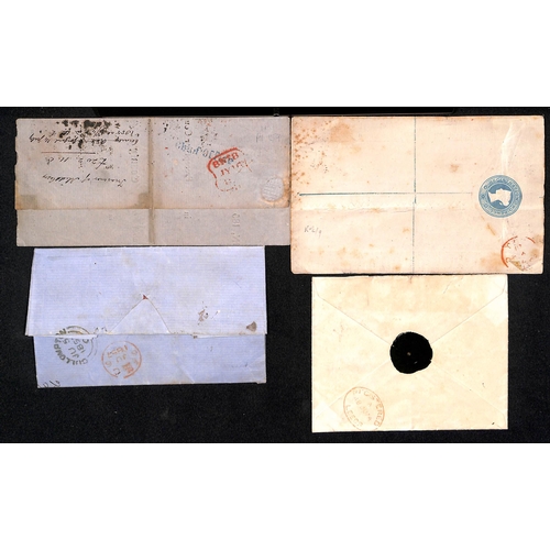 254 - 1853-81 Covers comprising 1853 large part entire franked 1d with manuscript 