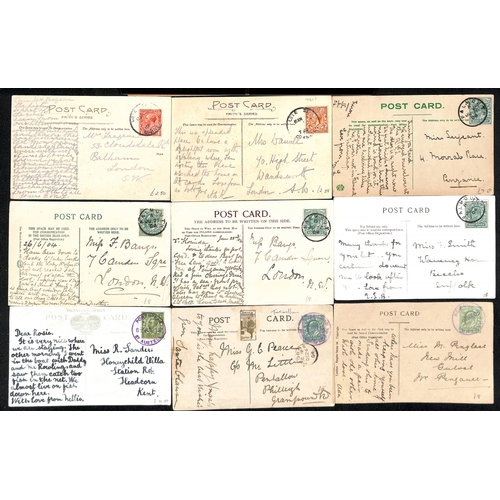 274 - Skeletons/Rubbers. 1896-1935 Skeletons (42) and rubbers (33) virtually all on picture postcards, mai... 