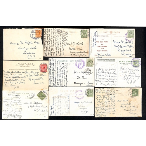 274 - Skeletons/Rubbers. 1896-1935 Skeletons (42) and rubbers (33) virtually all on picture postcards, mai... 