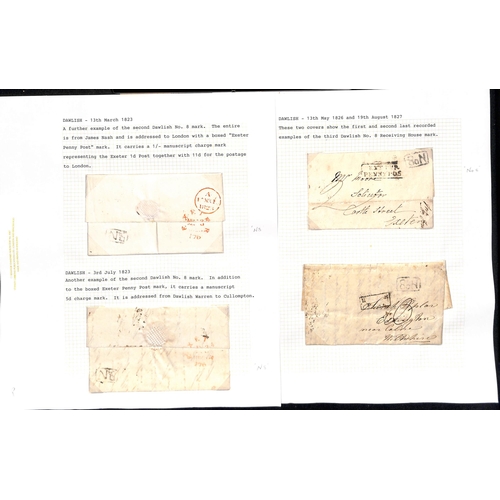 280 - Dawlish & Torquay. 1805-49 Entire letters or entires (39) and fronts (4) comprising letters written ... 