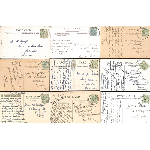 284 - Skeletons/Rubbers. 1904-28 Skeletons (71) and rubbers (17) virtually all on picture postcards, mainl... 