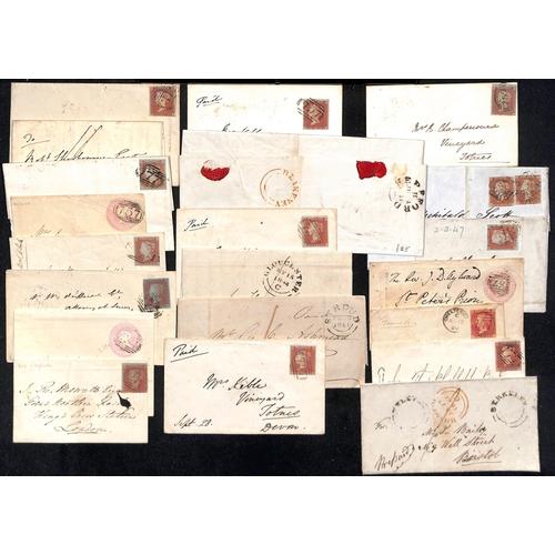 290 - 1776-1859 Entire letters and covers with prestamp, undated circles (56), Maltese Crosses, etc., some... 