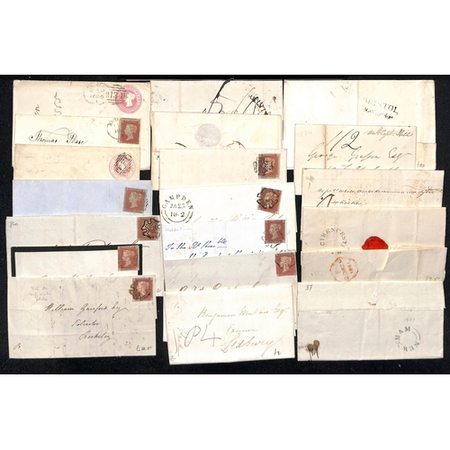 290 - 1776-1859 Entire letters and covers with prestamp, undated circles (56), Maltese Crosses, etc., some... 