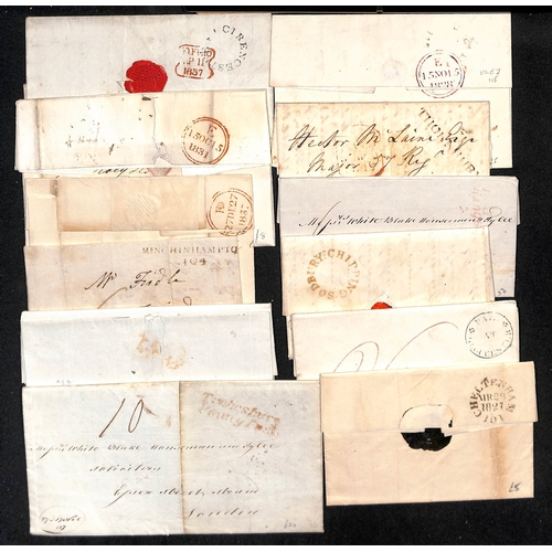 290 - 1776-1859 Entire letters and covers with prestamp, undated circles (56), Maltese Crosses, etc., some... 