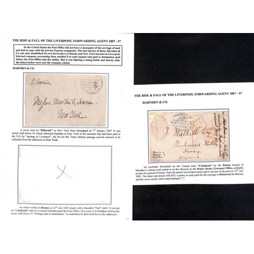 435 - Harnden & Co. 1844-48 Entire letters (3) and a cover from Liverpool to New York (2) or USA to Englan... 