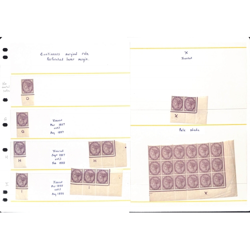 53 - 1881 1d Lilac die II, mint Controls comprising singles (177), pairs (33), strips (14) and blocks (2)... 