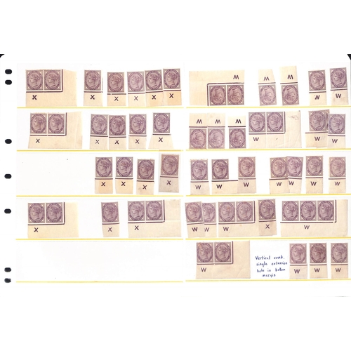 53 - 1881 1d Lilac die II, mint Controls comprising singles (177), pairs (33), strips (14) and blocks (2)... 