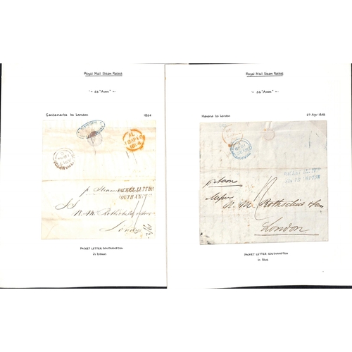 613 - Southampton Packet Letter. 1848-65 Stampless covers (3), entires (2) and an entire letter, unusually... 