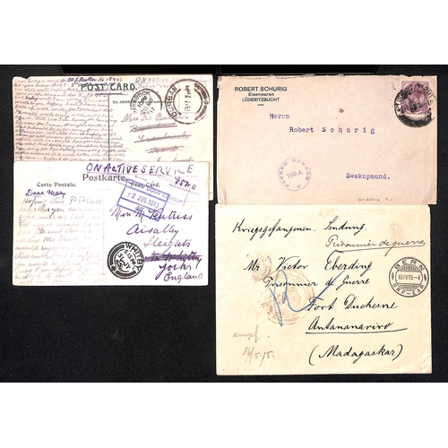 706 - 1915-17 Covers and cards comprising 1915 Field Service postcard from F.P.O 158 to China with 