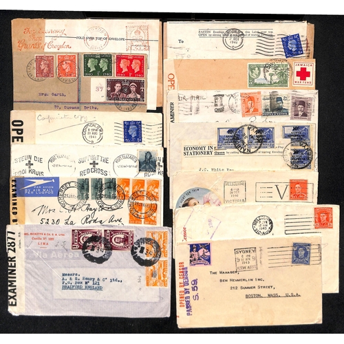 813 - World War Two - Patriotic Labels. 1940-44 Covers bearing patriotic labels including GB, Australia, S... 