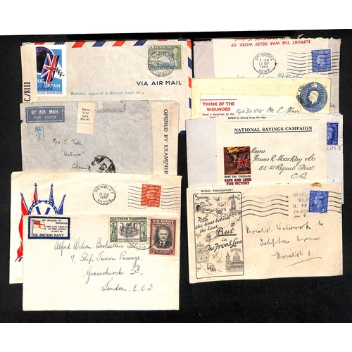 813 - World War Two - Patriotic Labels. 1940-44 Covers bearing patriotic labels including GB, Australia, S... 