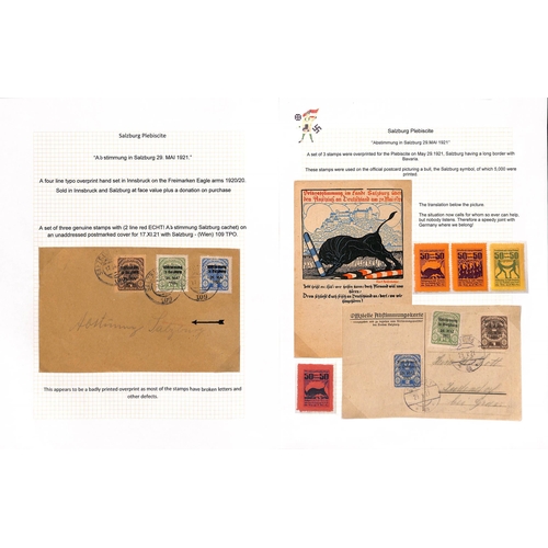 873 - 1920-21 Local issues and overprints including Spielfeld overprints on cover (16 values), Carinthia P... 