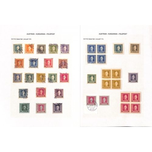 876 - Military Post. 1915-18 Collection on pages including 1915 overprint set mint and used, imperf set mi... 