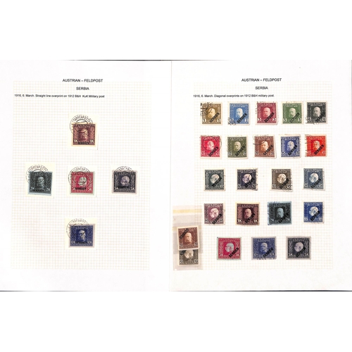 876 - Military Post. 1915-18 Collection on pages including 1915 overprint set mint and used, imperf set mi... 