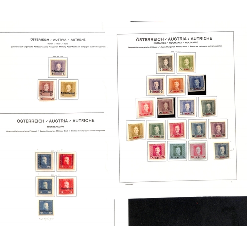 876 - Military Post. 1915-18 Collection on pages including 1915 overprint set mint and used, imperf set mi... 