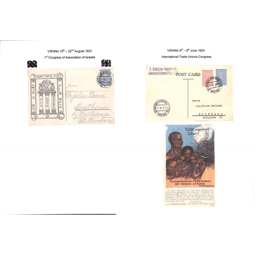 894 - International Congresses & Conventions. 1891-1937 Covers and cards with cancels for congresses compr... 