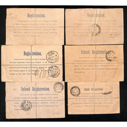 930 - Postal Stationery - Registration Envelopes. 1908-26 G.B Registration envelopes overprinted for Bechu... 