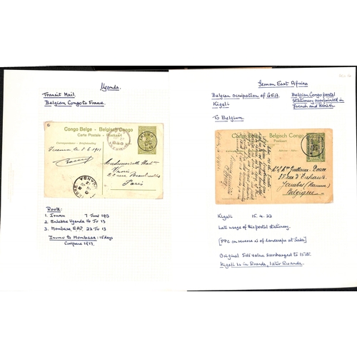 938 - 1913-64 Covers and cards including 1916 Congo 5c card cancelled at Mbarara in Uganda, 1913-17 5c car... 