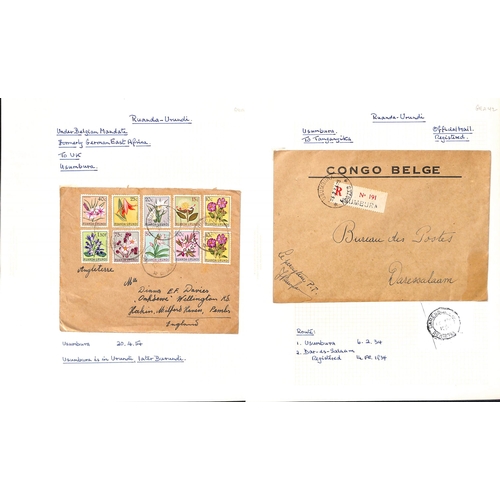 938 - 1913-64 Covers and cards including 1916 Congo 5c card cancelled at Mbarara in Uganda, 1913-17 5c car... 