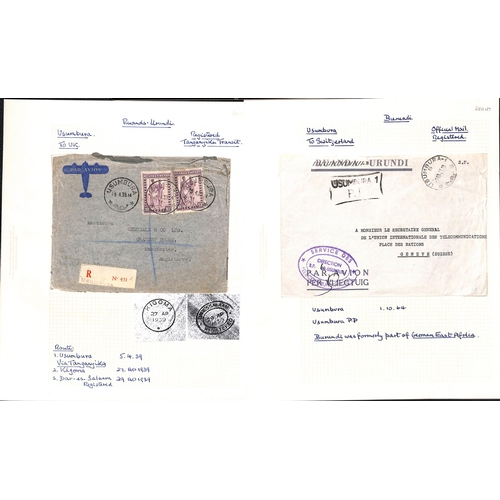 938 - 1913-64 Covers and cards including 1916 Congo 5c card cancelled at Mbarara in Uganda, 1913-17 5c car... 