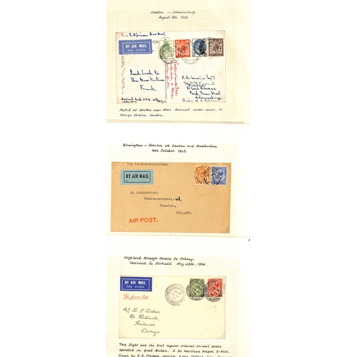 138 - 1911-48 First flight and flown covers and cards on pages, including 1911 First UK Aerial Post cards ... 